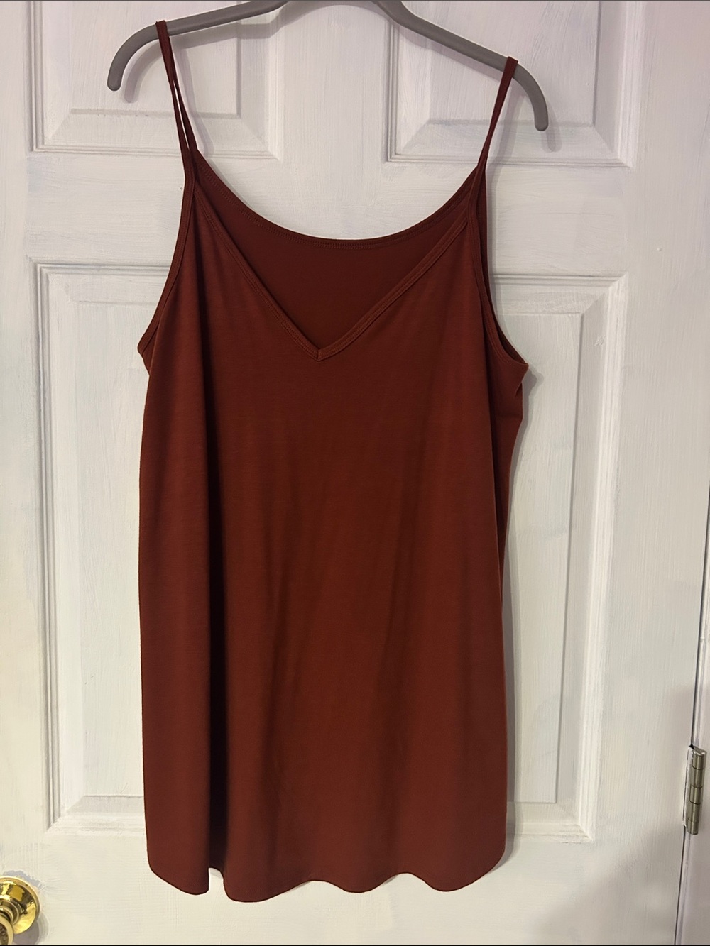 Women's Maroon V-Neck Cami Tank Top